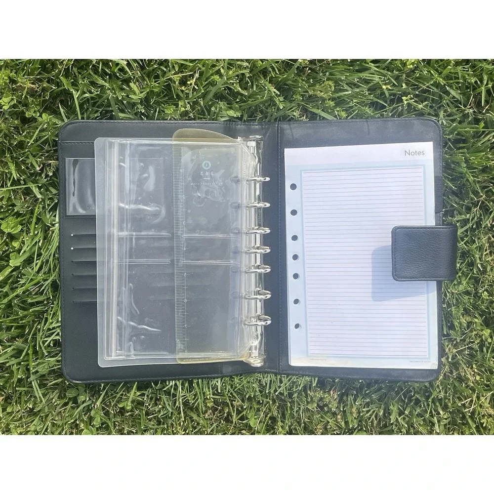 Vintage Franklin Covey Black Compact 365 Planner Organizer 7 Ring Classic‎